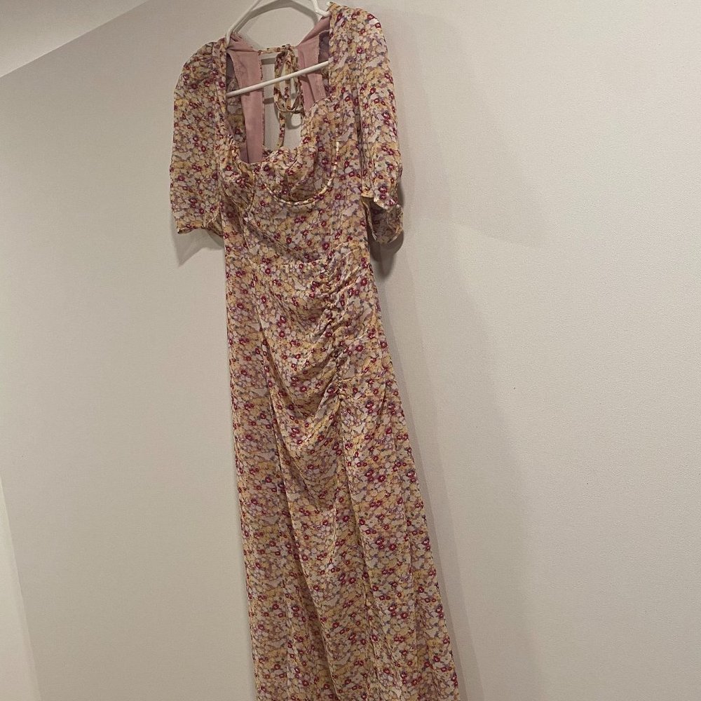 ASTR the Label Floral Milkmaid Midi Dress Size S